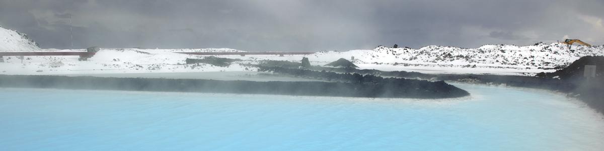 Steam rising from northern geothermal lake