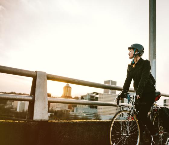 Woman on bicycle 